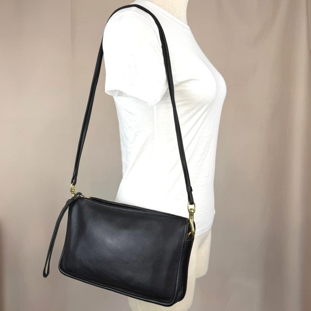 Vintage COACH Basic Bag 9455 New York City Black Leather Purse Talon Tag NYC USA - Picture 3 of 9